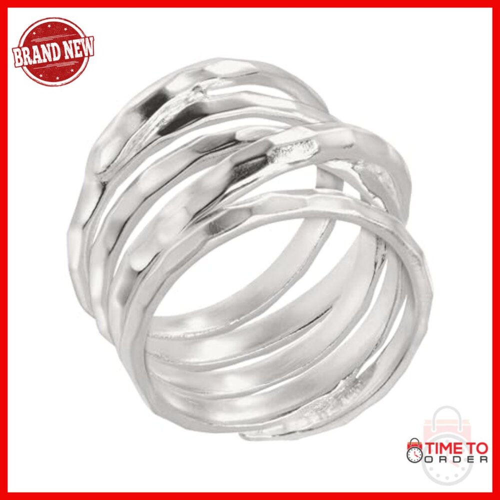 Sterling Silver Stackable Band Ring Size 10 Textu… - image 2